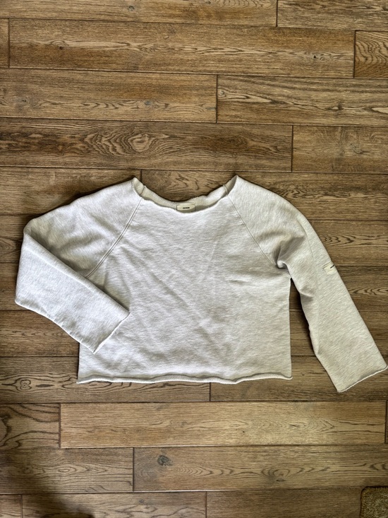 Joah Brown SLOUCHY PULLOVER SWEATSHIRT PEARL GREY FRENCH TERRY SMALL - Picture 7 of 12